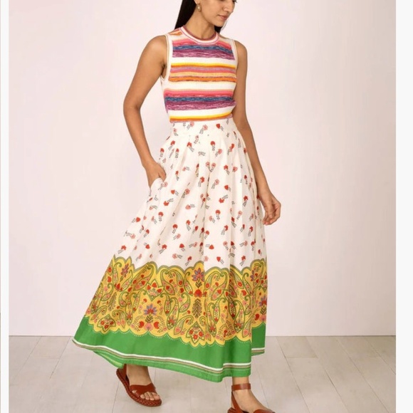 Banjanan Deena Designer Maxi Skirt in Paisley Ming Size XL - Picture 2 of 10